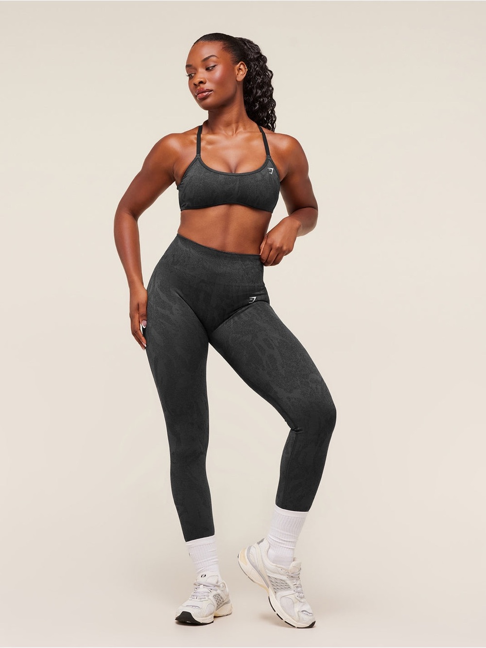 Gymshark Dark Charcoal Camo High-Waist Seamless Leggings